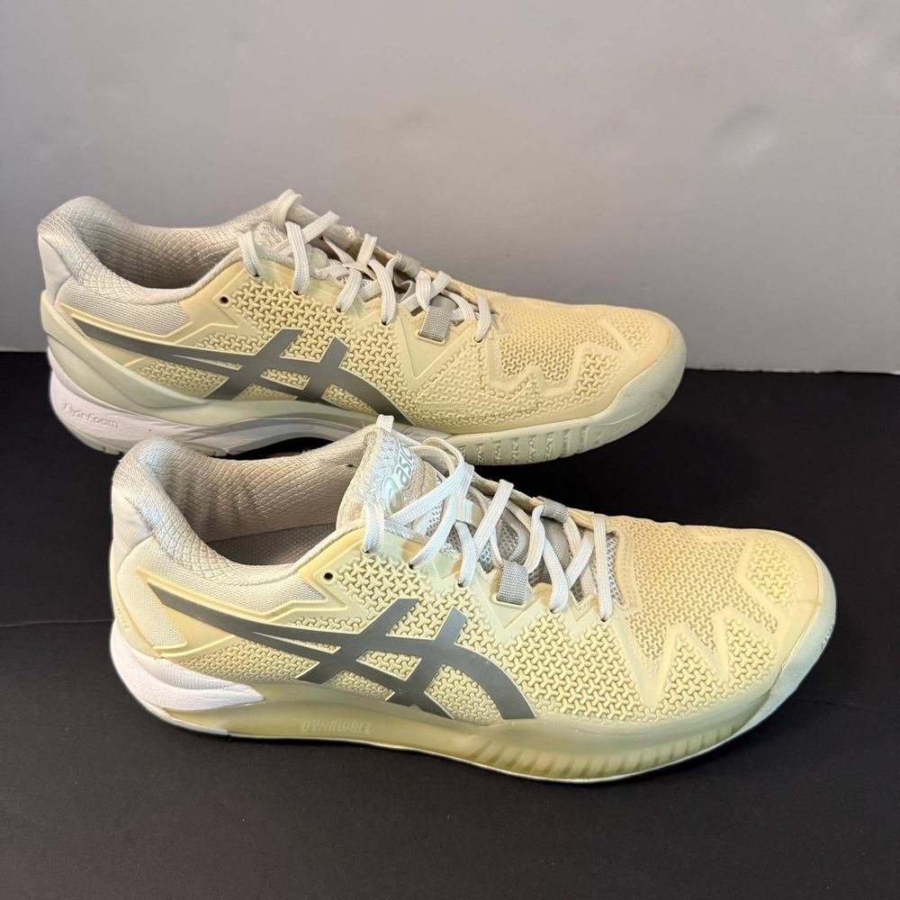 Asics Gel-Resolution 8 Womens Tennis Shoes Cream Silver 1042A072 Size 10 - Picture 16 of 16